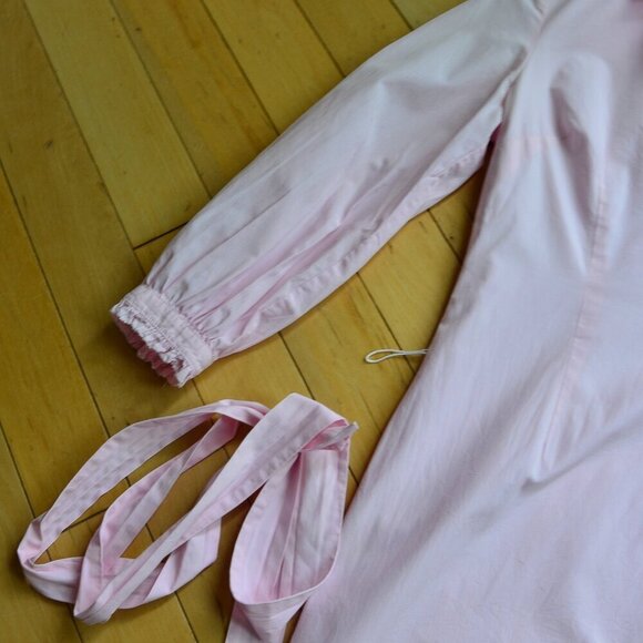 Lilly Pulitzer Pink Pinstripe Ruffle Collar Dress Long Sleeve Size 0 - Picture 4 of 14